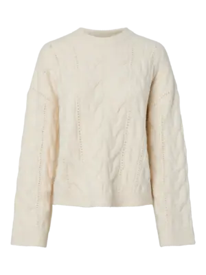 PCKATHY LS O-NECK CABLE KNIT NOOS BC. - Billede 4
