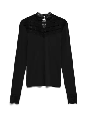 VMSKYE LS HIGHNECK LACE TOP JRS - Billede 2