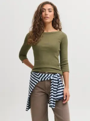 JXFIFI STR 3/4 BOATNECK TOP JRS NOOS. - Billede 17