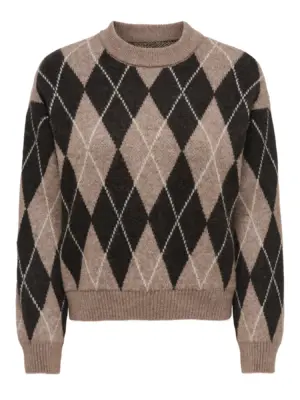JDYBIANKA L/S ARGYLE PULLOVER KNT NOOS - Billede 3