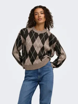 JDYBIANKA L/S ARGYLE PULLOVER KNT NOOS