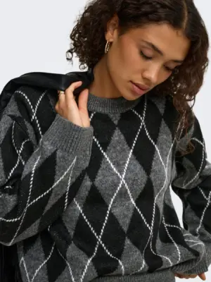 JDYBIANKA L/S ARGYLE PULLOVER KNT NOOS - Billede 5