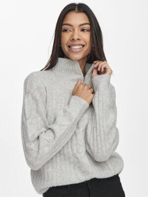 JDYANDREA L/S ZIP CABLE PULLOVER KNIT - Billede 4