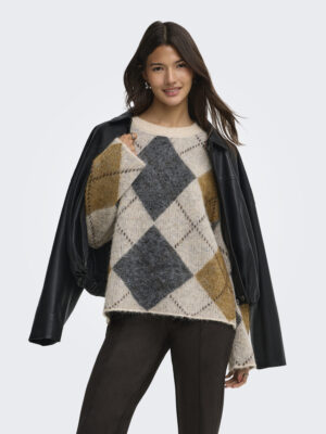 ONLNOEME LS PATTERN O-NECK NCA KNT - Billede 3