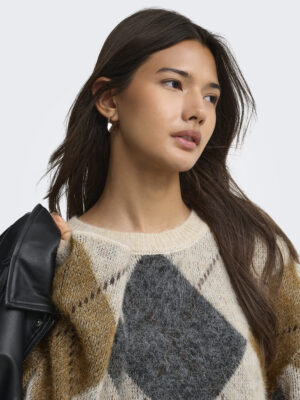 ONLNOEME LS PATTERN O-NECK NCA KNT - Billede 4