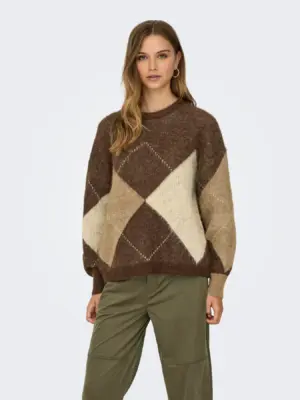 ONLNOEME LIFE LS JQ O-NECK NOOS KNT - Billede 2