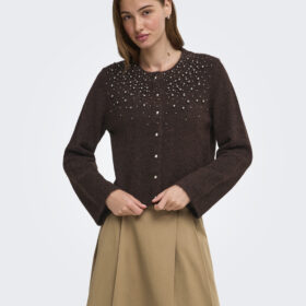 ONLMIGGIE LS O-NECK PEARL CARDI KNT NOOS 205641