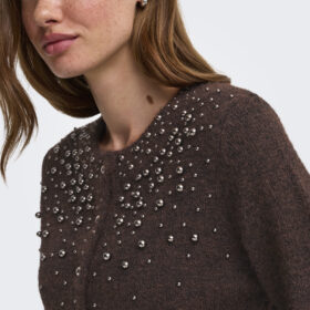 ONLMIGGIE LS O-NECK PEARL CARDI KNT NOOS 205639