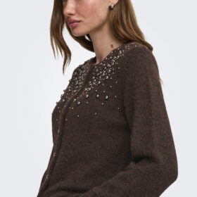 ONLMIGGIE LS O-NECK PEARL CARDI KNT NOOS 205645