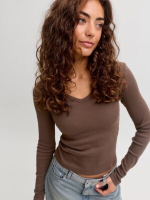 JXFREYA STR LS V-NECK TOP JRS NOOS. - Billede 3